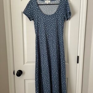 Chic Polka Dot Blue Dress